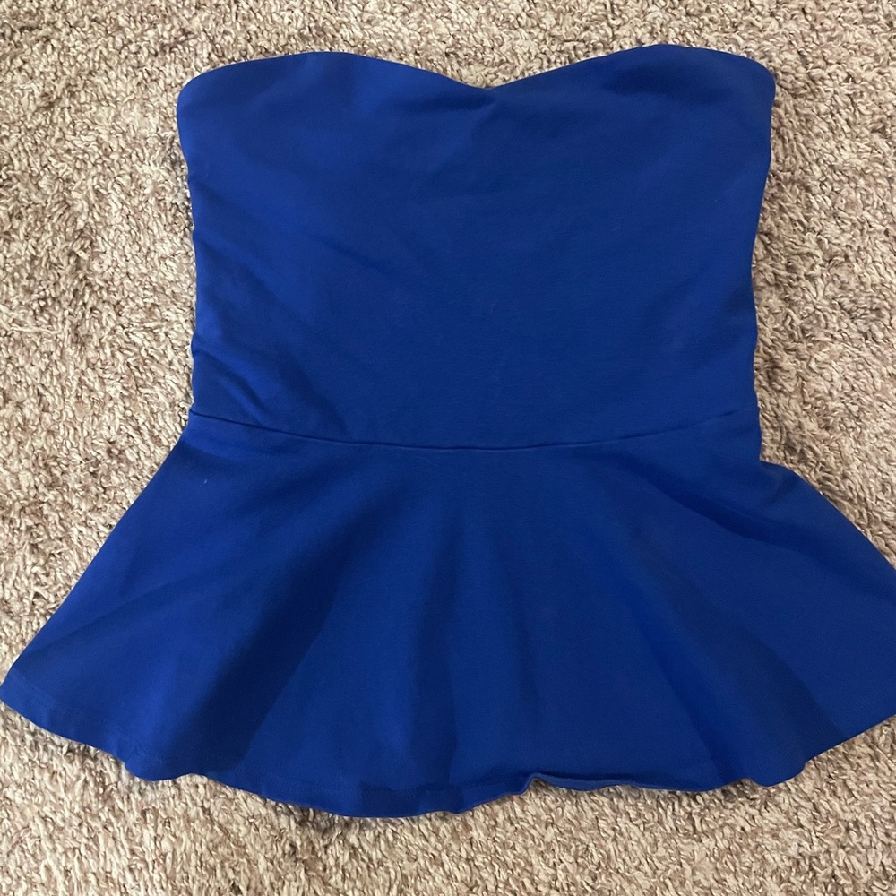 Blue peplum top